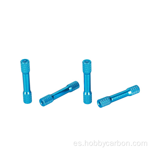 Separadores anodizados azules roscados hembra